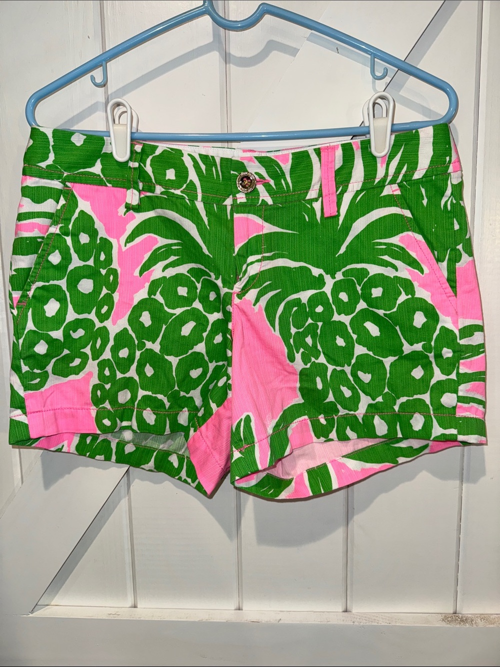 Lilly Pulitzer Callahan Shorts Size 6 Pink Green Pineapple Print